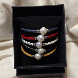 Elegant Multi-Color Pearl Bracelet Set
